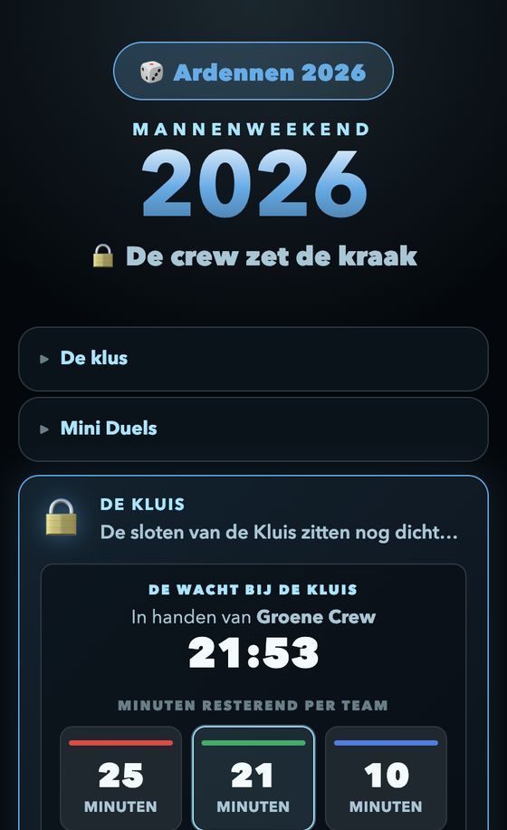 Het spel op de telefoon, met de stand en De Wacht