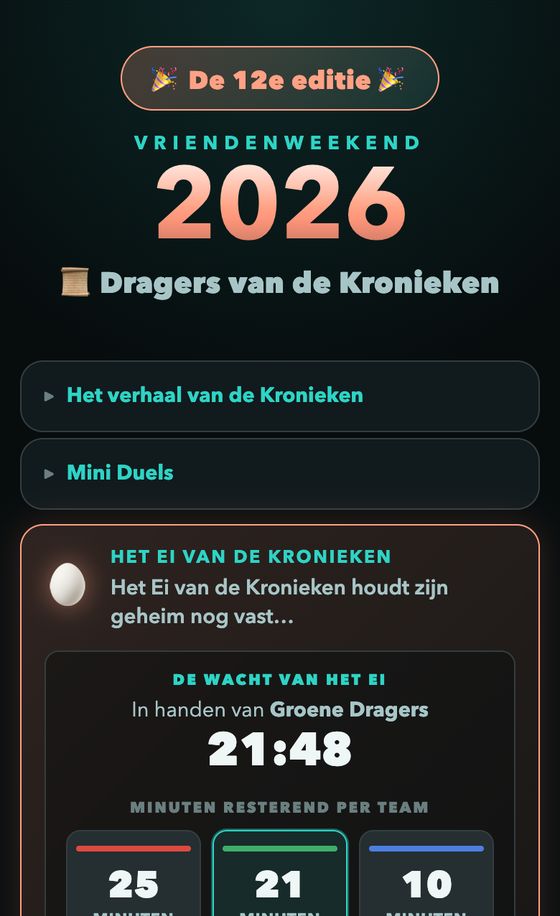 Het spel op de telefoon, met de stand en De Wacht